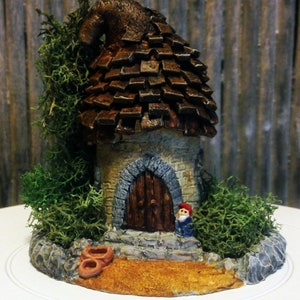 Miniature Polymer Clay Fairy Garden-One-of-a-kind Miniature Fairy Garden in Glass Container