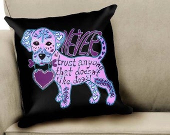 Dog Pillow-Dog Lover Gift-Lab Puppy Pillow-18"x18" Pillow