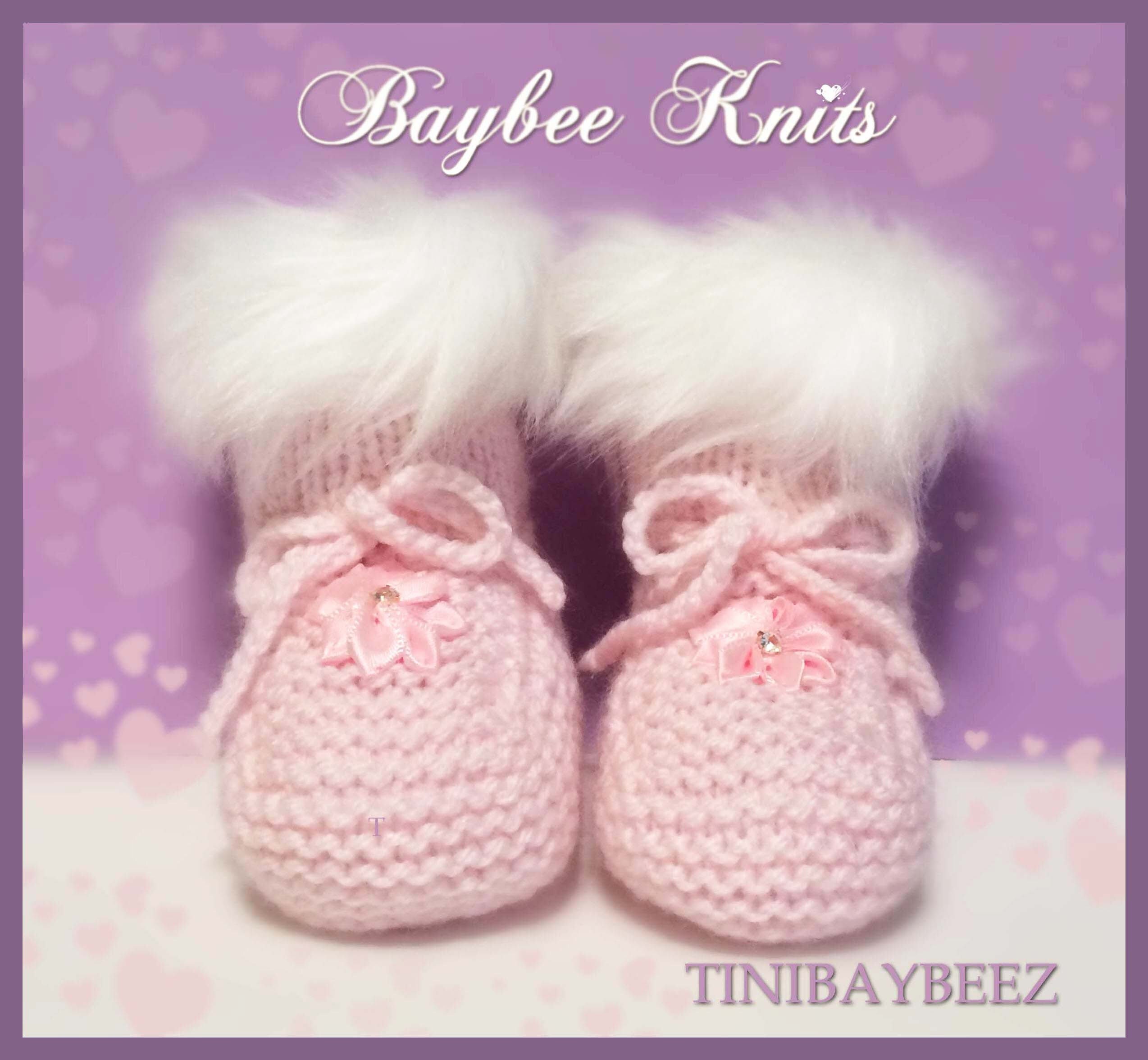 faux fur baby booties