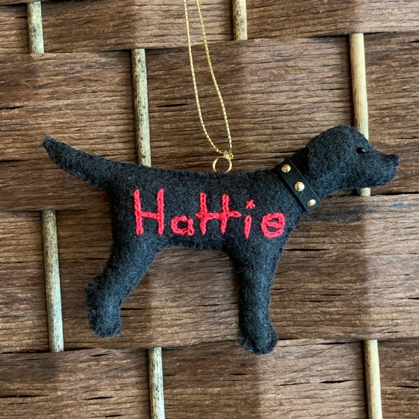 Personalized Labrador Retriever Ornament-Black Lab-Yellow Lab-Chocolate Lab-Lab Lover Gift-Felt Dog Ornament-Dog Ornament