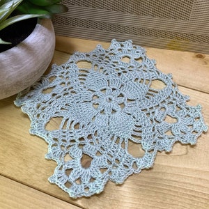 Set of 2 Mint green Square Doilies -Doily Set of 2 -5 1/2 inch Square Doily