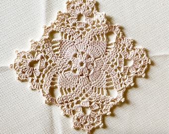 Set of 2 Ecru Square Doilies -Ecru Doily-5 1/2 inch Square Doily-More Colors Available!