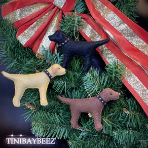 Dog Ornament- Labrador Retriever Ornament-Black Lab-Yellow Lab-Chocolate Lab-Lab Lover Gift-Felt Dog Ornament