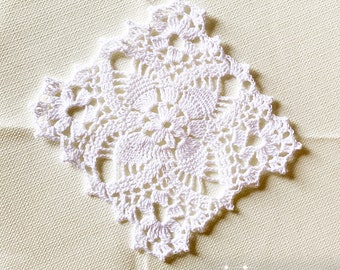 Set of 2 White Square Doilies - White Doily-5 1/2 inch Square Doily- White Square Doilies