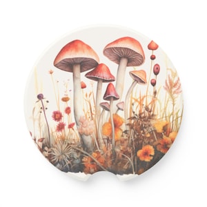 Soapstone Car Coaster Mushroom Vintage