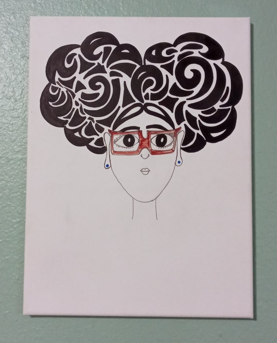 Big Hair Curly Puffs Black and White Hand Drawing part of - Etsy Big Hair Curly Puffs Black and White Hand Drawing part of - Etsy