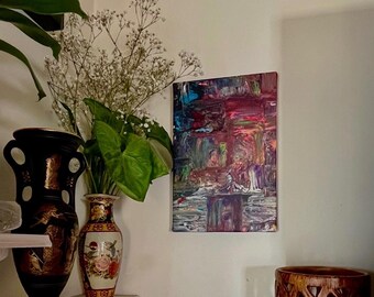 Abstraktes Fluid Art Leinwanddruck: Modernes buntes Wanddekor