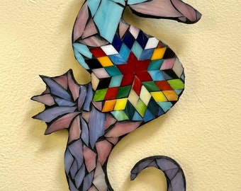 Glasmalerei-Seepferdchen-Mosaik, Tropisches Küstenwanddekor