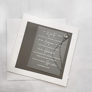 Design rouwkaart/condoleancekaart >Sporen van leven< of >Waar woorden ontbreken< vouwkaart 14,5 x 14,5 cm - inclusief envelop - personaliseerbaar