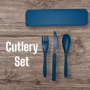 Juego de cubiertos portátiles ecológicos: ideal para almuerzos de trabajo, almuerzos escolares, picnics, viajes y oficina. Reutilizable y sostenible.