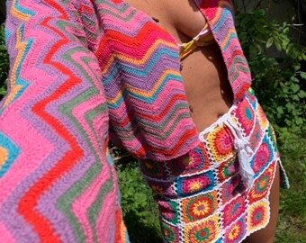 molli モリー WIDE CARDIGAN IN ZIGZAG KNIT minggirsari.desa.id