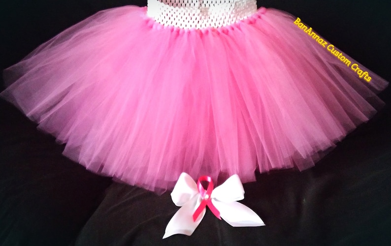Breast Cancer awareness tutu BanAnnaz Custom Crafts breast cancer racer breast cancer event pink tutu with breast cancer ribbon