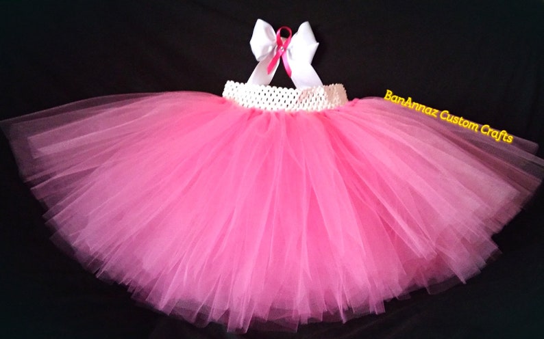 Breast Cancer awareness tutu BanAnnaz Custom Crafts breast cancer racer breast cancer event pink tutu with breast cancer ribbon