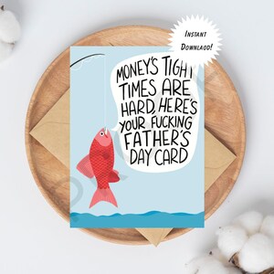 Funny Brak Vaderdagkaart | "Hier is je verdomde kaart" | Digitale download Fishing Joke