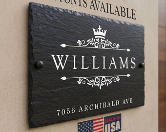 Handcrafted Personalized Slate House Sign SLT-A01