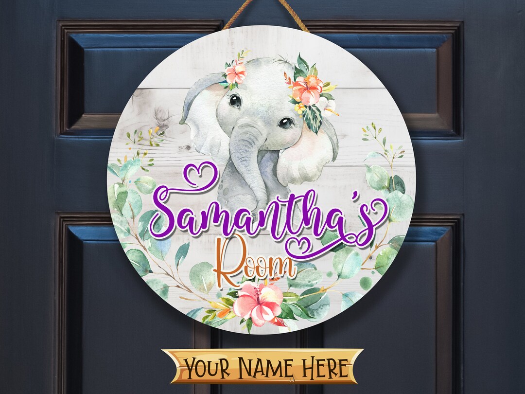 Personalized Baby Elephant Door Sign Nursery Decor ANM007 Etsy Personalized Baby Elephant Door Sign Nursery Decor ANM007 Etsy
