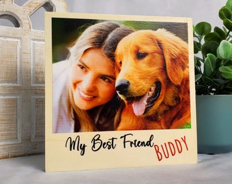 Custom Photo on Wood: Personalized Picture Frame, Dog Photo Gift