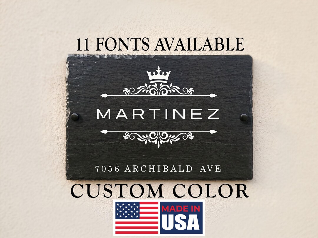 Personalized Rustic Slate Sign for Name and House Address SLT-A01 - Etsy