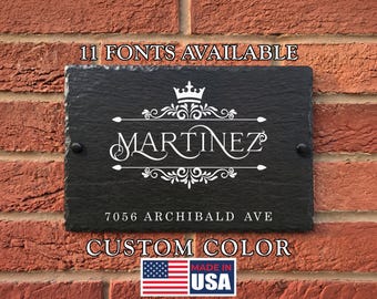 Personalized Custom Slate for Family Name and Address Sign SLT-A01