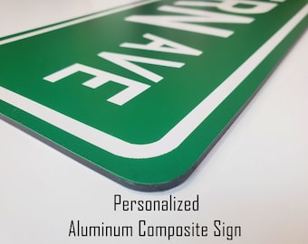 Street Sign | Custom Street Sign | Vintage Design | Personalized Metal Street Sign | 22 Color Choices | Personalized Aluminum Sign | ACW01