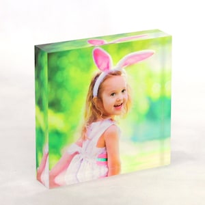 Personalized Photo Block, Custom Acrylic Block Photo, Acrylic Glass Photo Block, Valentine&#39;s Day Gift, Birthdays Gift, Father&#39;s Day