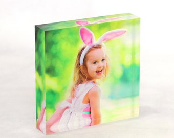 Personalized Photo Block, Custom Acrylic Block Photo, Acrylic Glass Photo Block, Valentine's Day Gift, Birthdays Gift, Father's Day