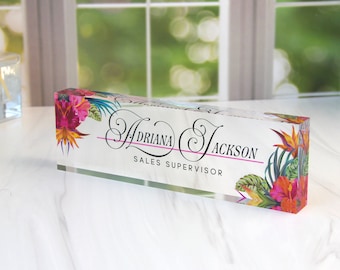 Acrylic Name Plaque, Personalized Name plate, Names Plate for Graduation, Name desk Plaque, Office Desk Gifts, Gift for Coworker, CAB06FW