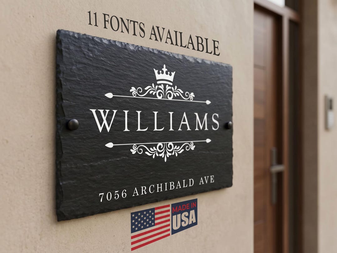 Handcrafted Personalized Slate House Sign SLT-A01 - Etsy
