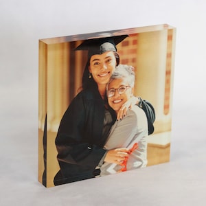 Acrylic Glass Photo Frame Block, Custom Acrylic Block  for Photo, Crystal Glass Photo Frame, Gift for Mother, Gift for Dad, Graduation Gift