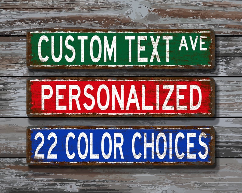 Street Sign | Custom Street Sign | Vintage Design | Personalized Metal ...