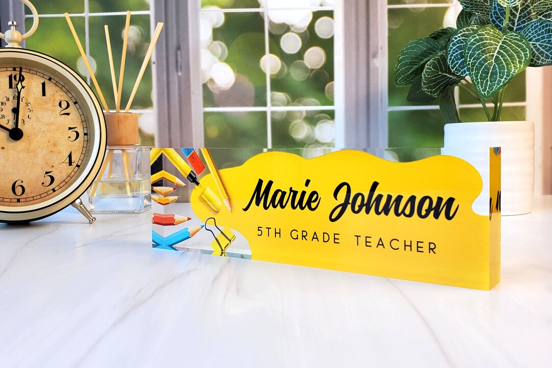 Personalized Teacher Desk Name Plate, Teacher Appreciation Gift