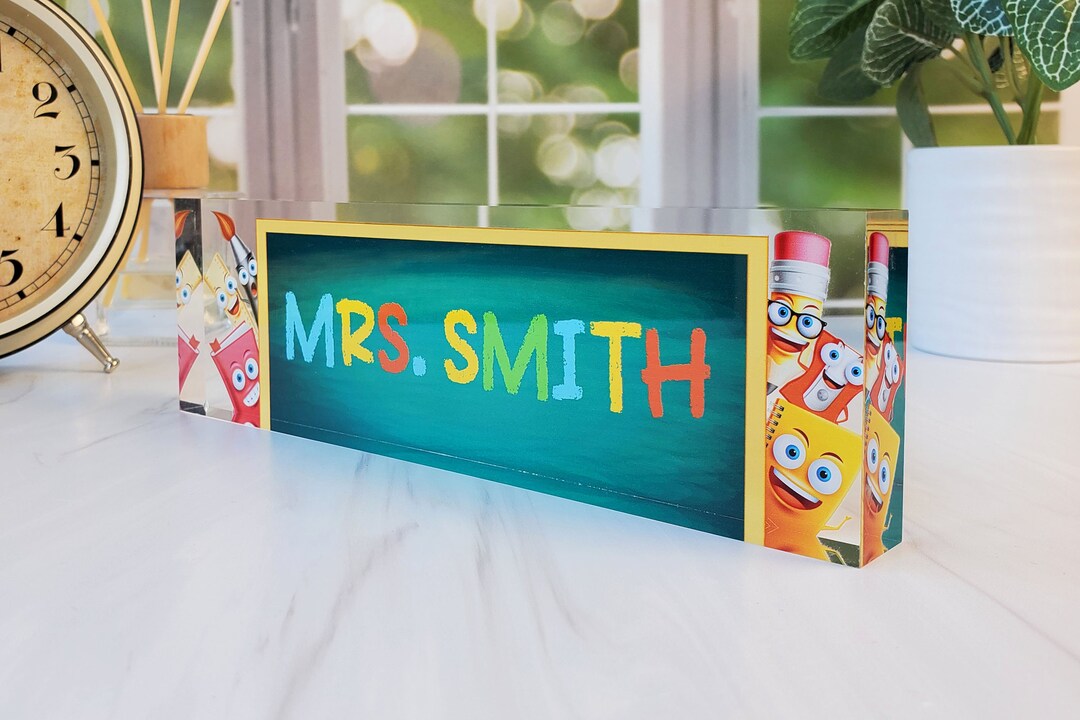 Personalized Teacher Desk Name Plate Teacher Name Plate Etsy
