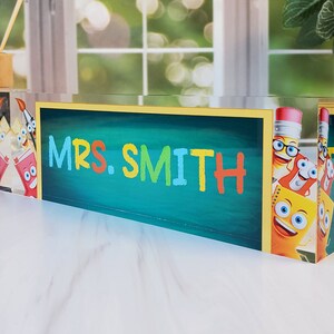 Personalized Teacher Desk Name Plate, Teacher Name Plate, Teacher Gift, Acrylic Name Plate for Teacher, Teacher Appreciation Gift, CAB49TC