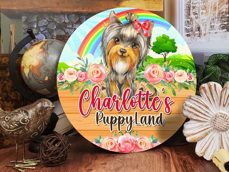 Custom Yorkie Puppy Door Sign, Girls Room Decor, DOG003 - Etsy