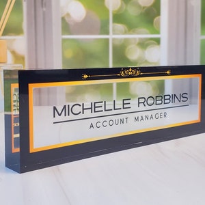 Personalized Name Plate for Desk, Office Decor Executive Nameplate, Personalized Gift, Elegant Victorian Name Plate, Custom Sign, CAB22BB