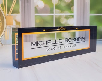 Personalized Name Plate for Desk, Office Decor Executive Nameplate, Personalized Gift, Elegant Victorian Name Plate, Custom Sign, CAB22BB