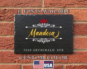 Personalized Rustic Slate Sign for House Address SLT-A01