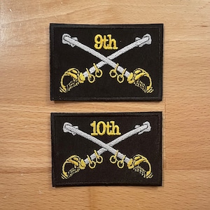 Buffalo Soldiers 9th & 10th Cavalry Patches - Set of 2 BSMC 3&quot; x 2&quot;