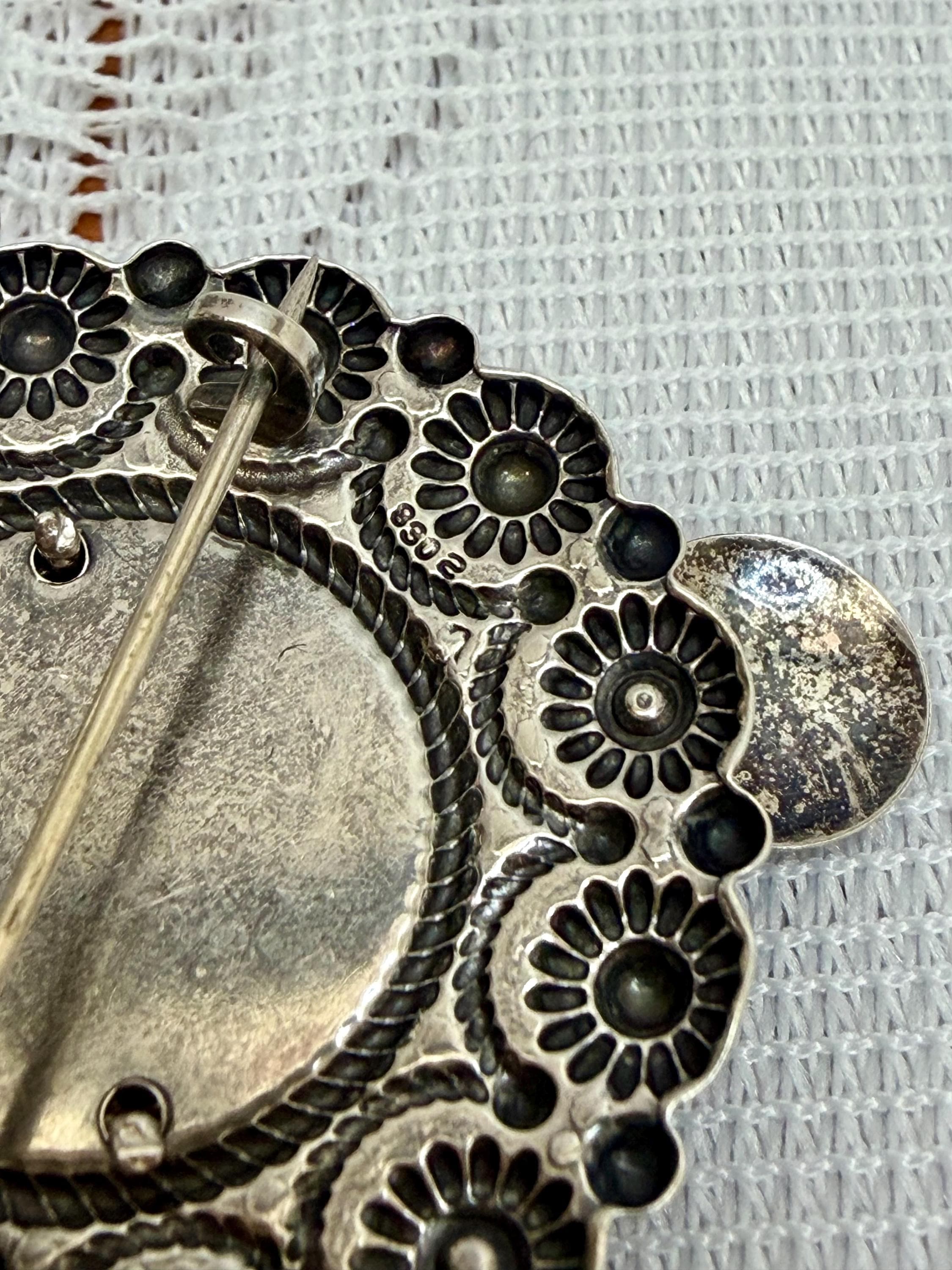Antique 830S Silver Norwegian Solje Wedding Brooch • Nordic Silver ...