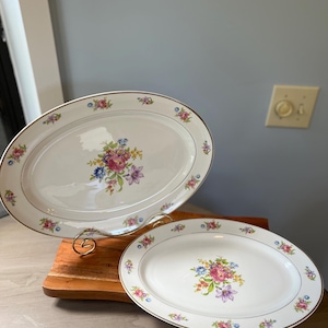 Vintage Royal Jackson Floral Serving Platters: