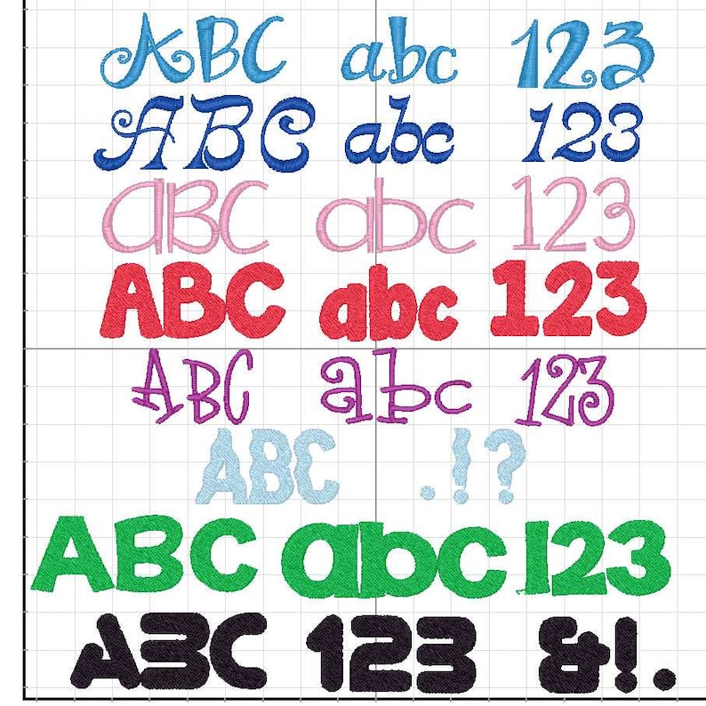 Embroidery font pes instant download Etsy