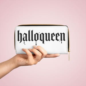 Gothic Zipper Wallet: PU Leather Halloween Purse