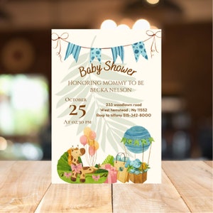 Faire-part de baby shower, article numérique, carte, carte numérique, fête
