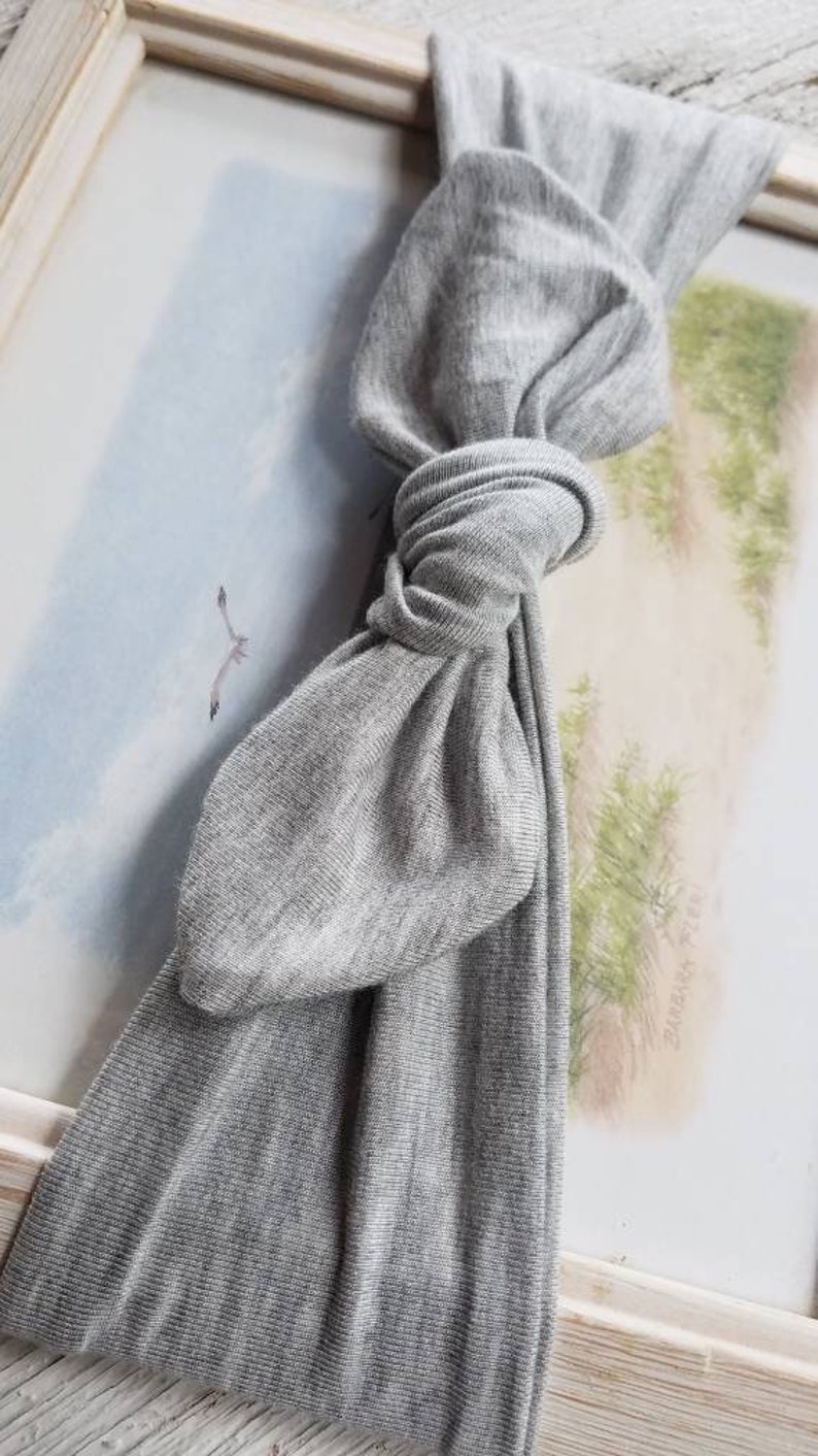Heather Gray Knot Bow Headband Adjustable Headband-top Knot - Etsy