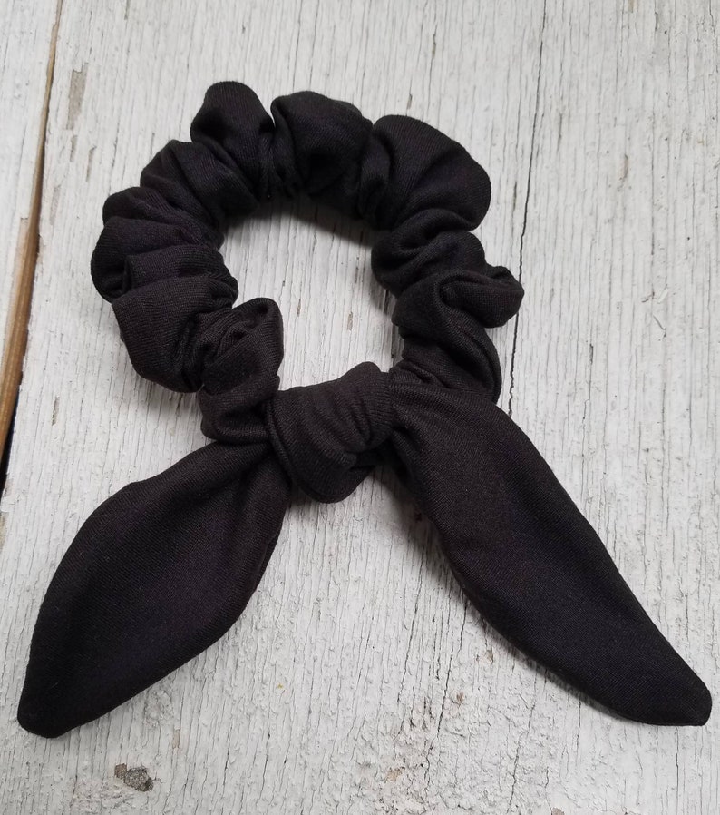 Black Scrunchie Knot Bow Scrunchie Bun Wrap Giddyband Etsy
