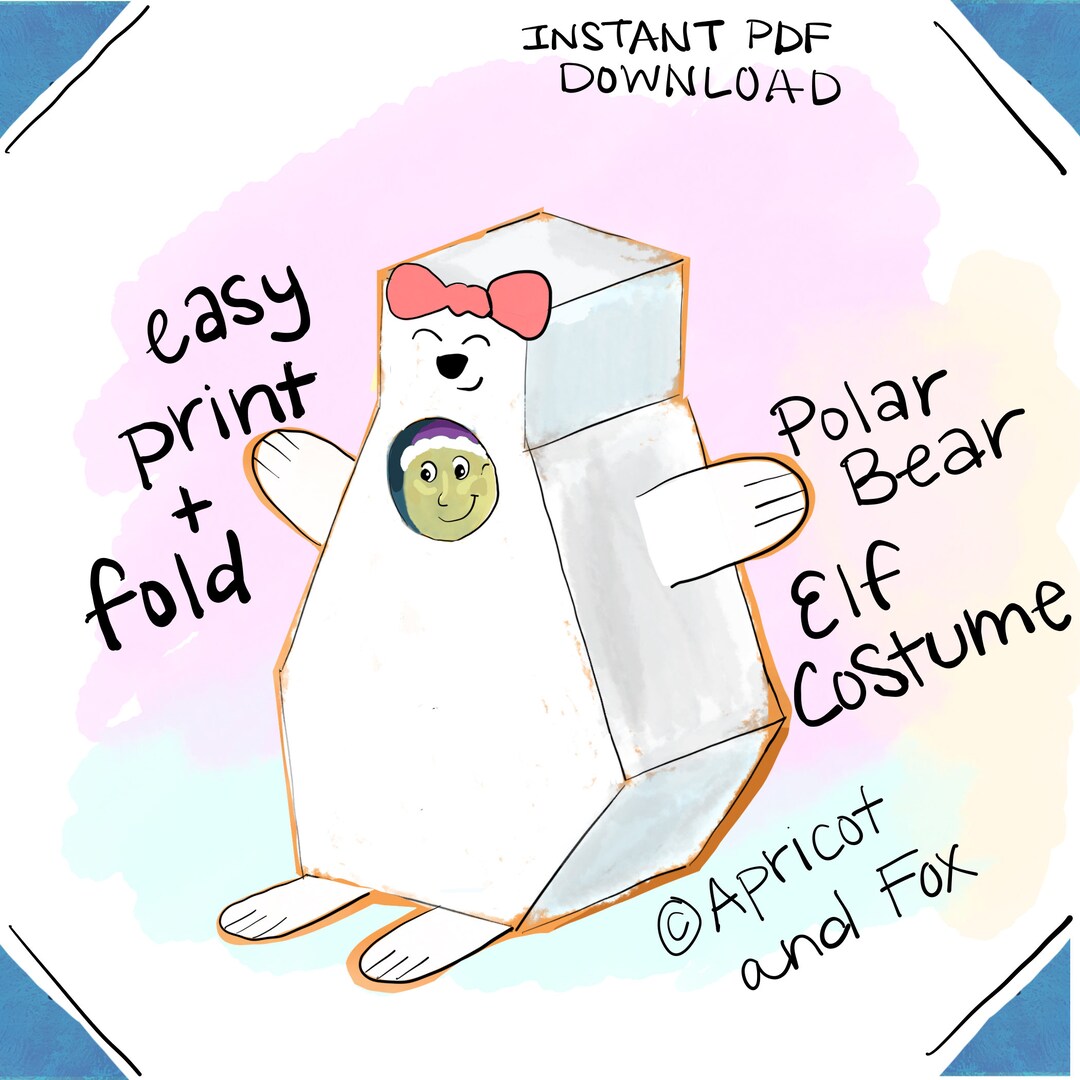 Polar Bear Elf Costume Printable Elf Suit (instant Download) Etsy