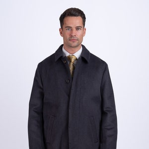 Celtic Tweed | Men&#39;s Midnight Navy City Coat | Men&#39;s Winter Coat | Wool Coat | City Coat for Men | Gifts For Him |  Irish Gifts | Mens Gifts