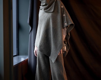 Celtic Tweed | Women's Moss Green Tweed Cape | Irish Wool Wrap | Handmade in Ireland | Elegant Cloak | Heritage Fashion | Gifts for Her