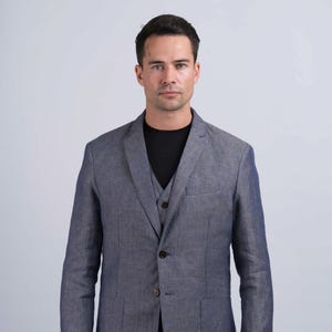 Celtic Tweed | Linen Denim Blazer | Irish Linen Jacket | Lightweight Summer Blazer |Men&#39;s Casual Jacket |Irish Gifts for Him |Linen Clothing