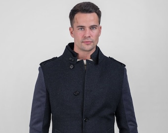 Celtic Tweed | Men's Green Wool Coat | Handmade  Luxury Coat| Men's Winter Coat | Irish Gifts | Gifts For Him | Mens Gifts |Vintage Clothing